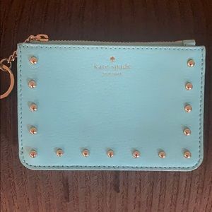 Kate Spade TURQUOISE coin purse w/key ring